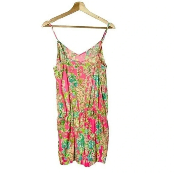 Lilly Pulitzer Deanna Tank Hot Pink Floral Mini Romper M - Picture 5 of 8